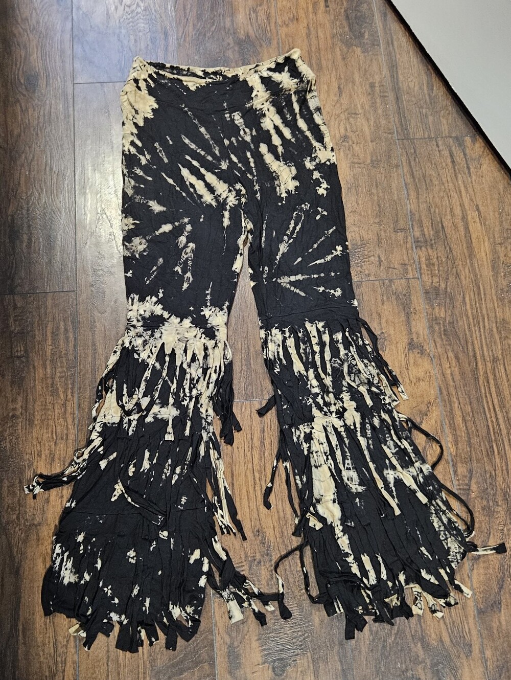 Kathmandu Imports Tie-Dye Fringe Wide-Leg Pants